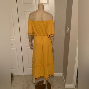 Yellow off the shoulder maxi